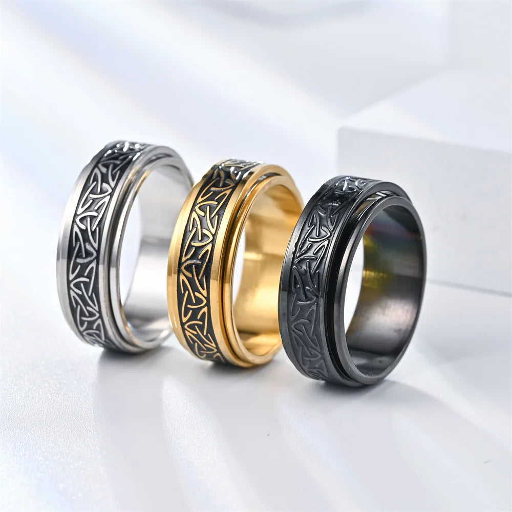 Viking Style Stainless Steel Spinning Ring