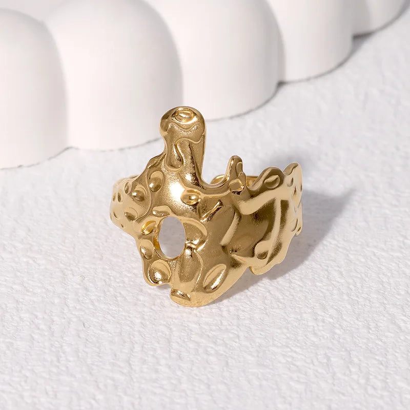 Stainless Steel Y2K Cross Star Ring