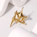Stainless Steel Y2K Cross Star Ring