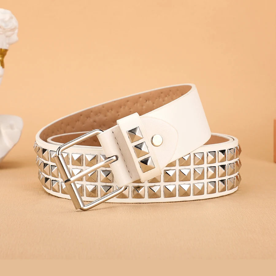 Y2K Studded Vegan Leather Belt