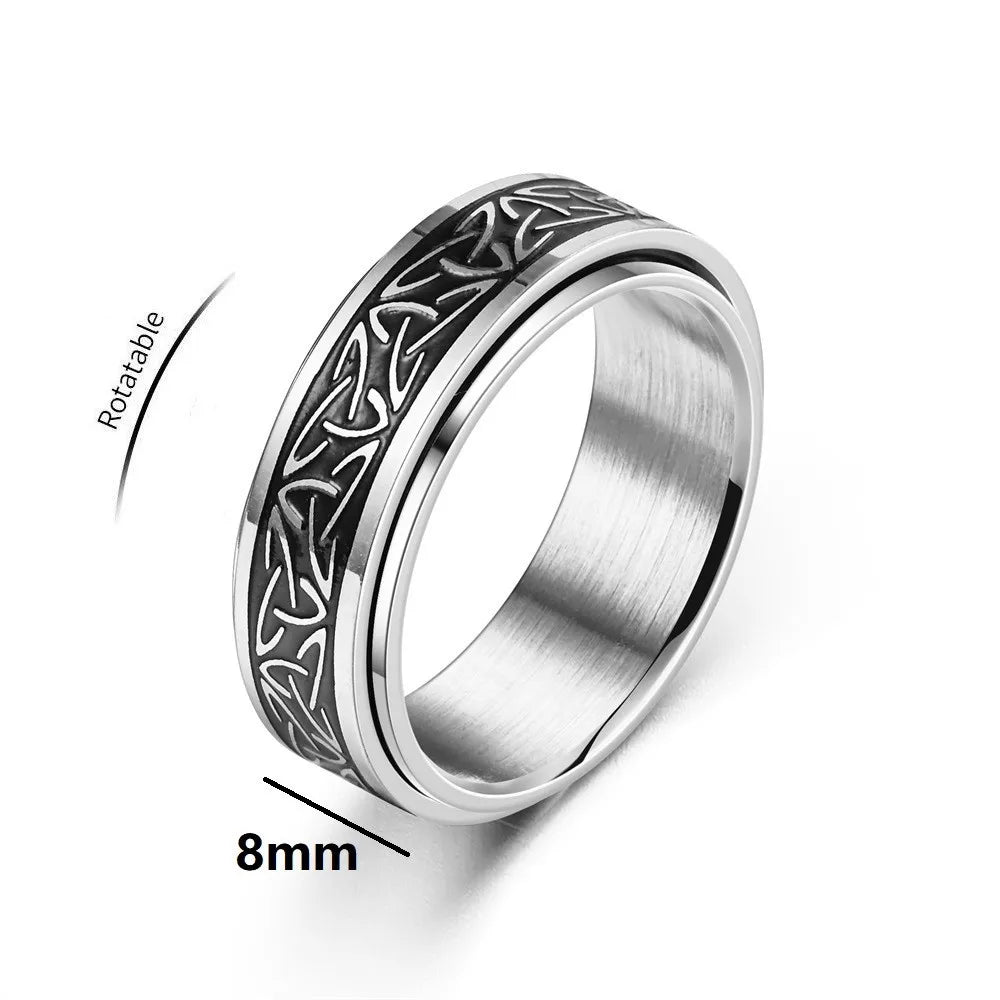 Viking Style Stainless Steel Spinning Ring