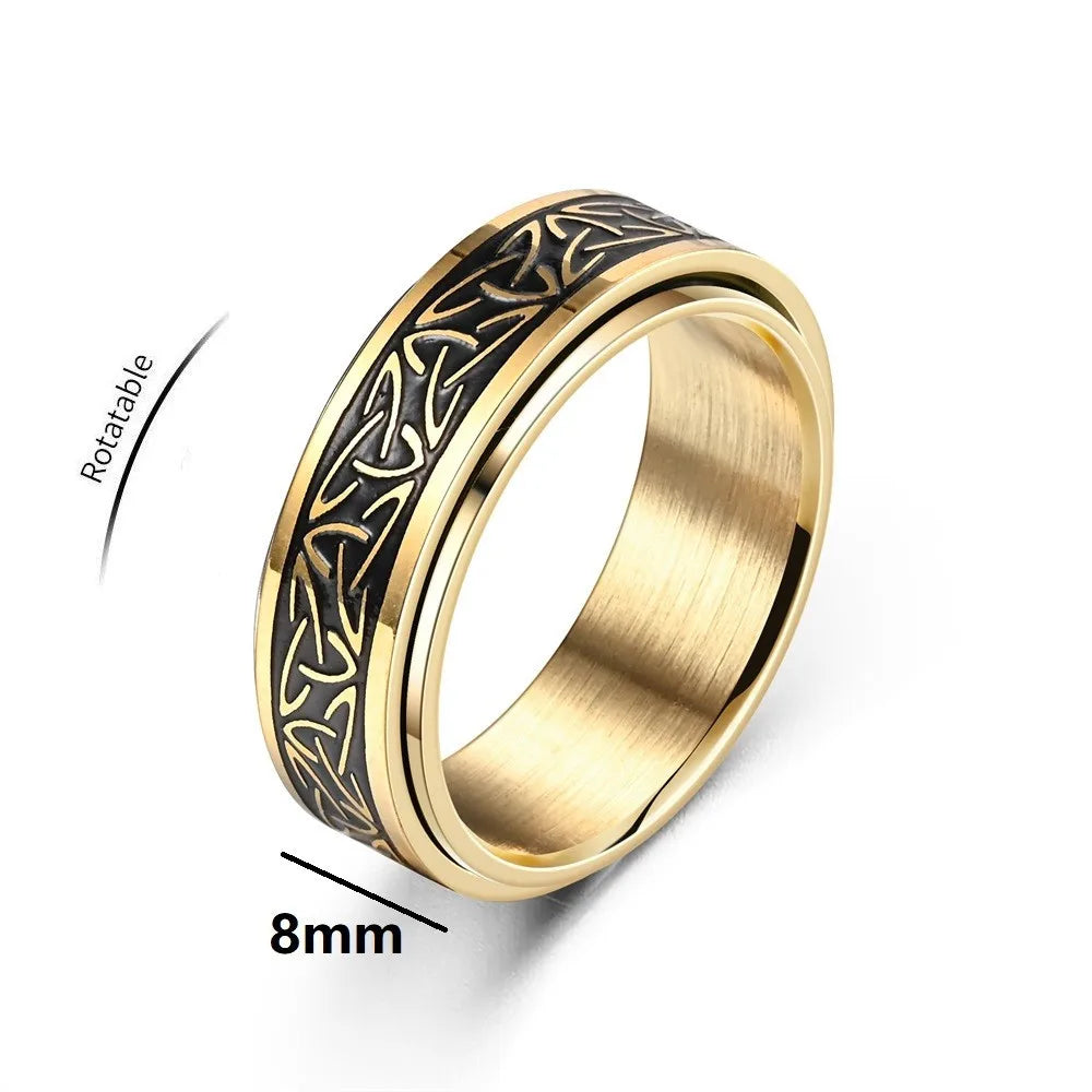 Viking Style Stainless Steel Spinning Ring