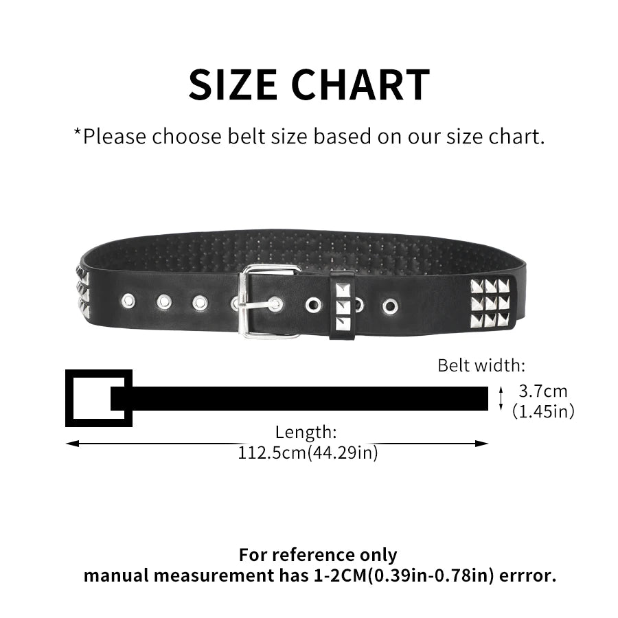 Y2K Studded Vegan Leather Belt