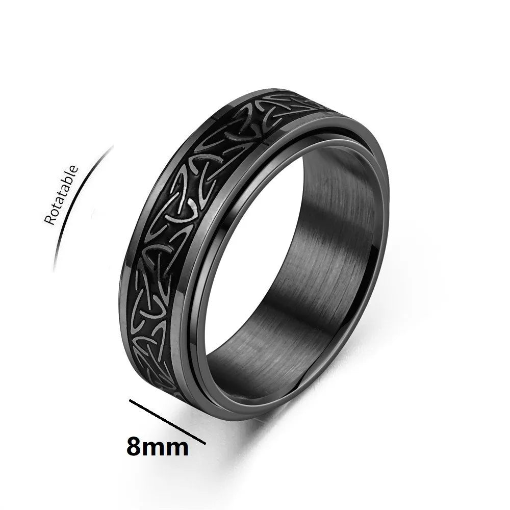 Viking Style Stainless Steel Spinning Ring