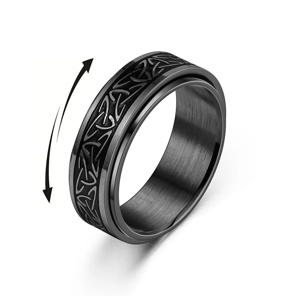 Viking Style Stainless Steel Spinning Ring