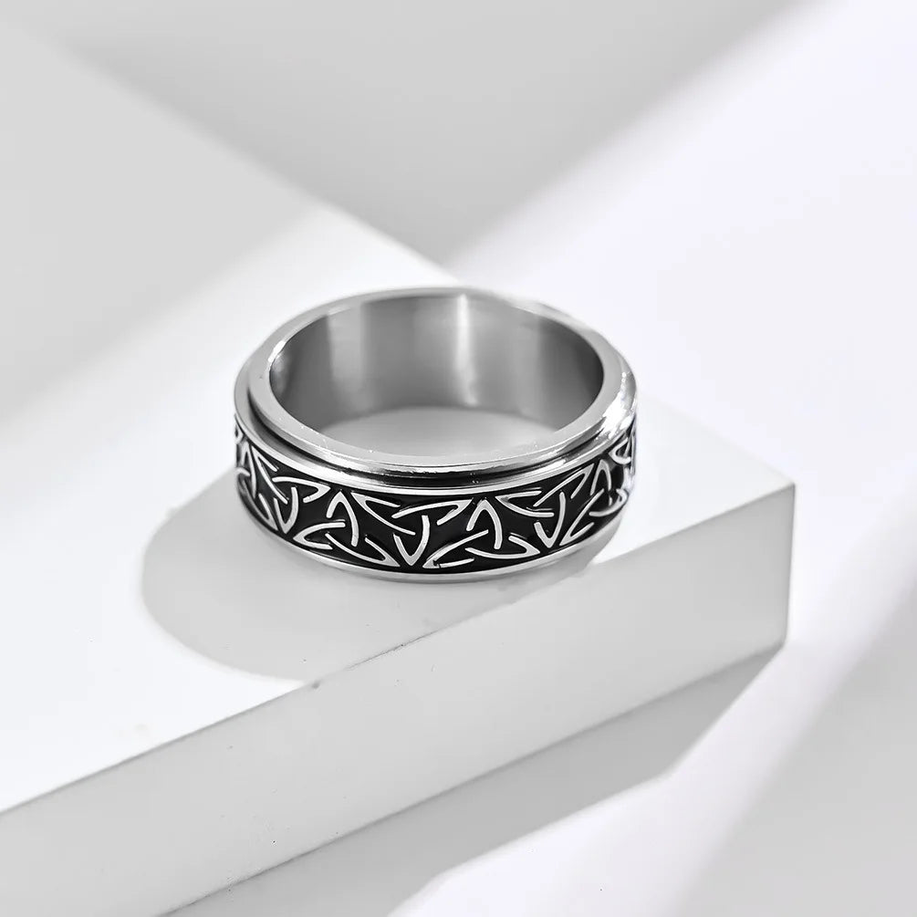 Viking Style Stainless Steel Spinning Ring