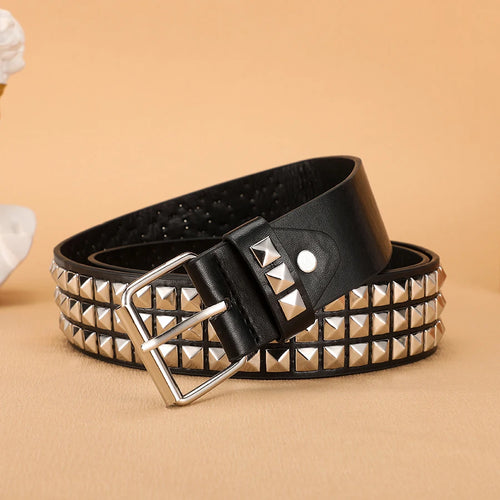 Y2K Studded Vegan Leather Belt