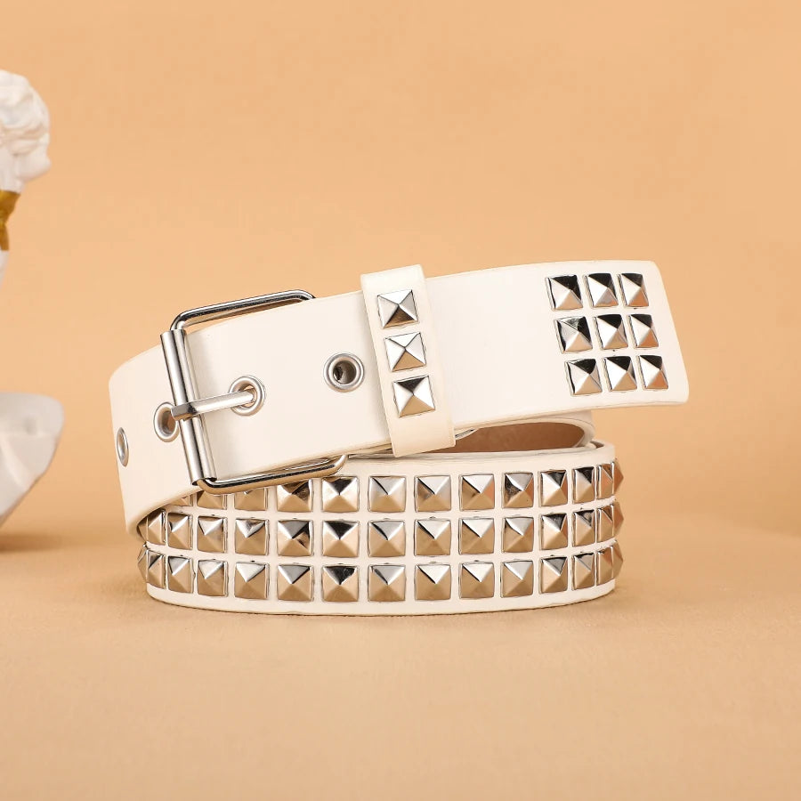 Y2K Studded Vegan Leather Belt