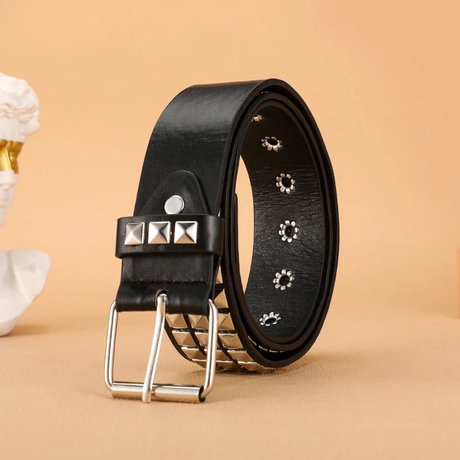 Y2K Studded Vegan Leather Belt