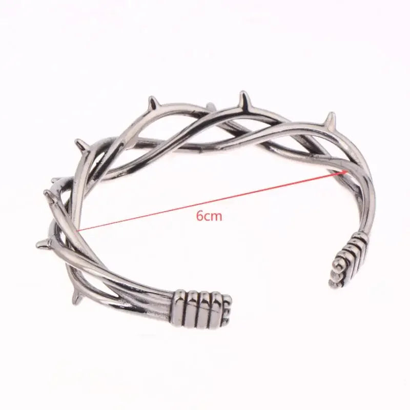 Stainless Steel Gothic Thorn Cuff Bracelet